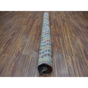 5'8"x7'6" Gray Tribal Design Colorful Afghan Baluch 100% Wool Hand Knotted Oriental Rug FWR318894