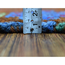 Load image into Gallery viewer, 6&#39;1&quot;x7&#39;8&quot; Brown Colorful Afghan Baluch Geometric Design Hand Knotted 100% Wool Oriental Rug FWR318900