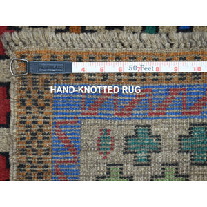 3'4"x5' Carolina Blue, Kazak with Tribal Medallions Design, Hand Knotted, Vegetable Dyes, Denser Weave, Pure Wool, Oriental Rug FWR2082