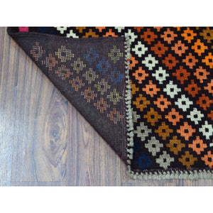 3'5"x4'10" Colorful Afghan Baluch All Over Design Natural Dyes Hand Knotted Pure Wool Oriental Rug FWR319044