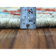 Load image into Gallery viewer, 3&#39;6&quot;x4&#39;10&quot; Ivory Hand Knotted Colorful Afghan Baluch Tribal Design Pure Wool Oriental Rug FWR319056