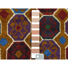 Load image into Gallery viewer, 3&#39;6&quot;x4&#39;9&quot; Brown Colorful Afghan Baluch Elephant Feet Design Hand Knotted 100% Wool Oriental Rug FWR319068
