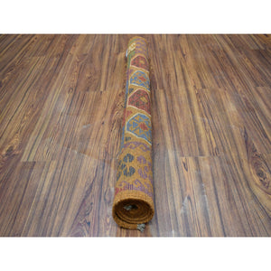 3'6"x4'9" Brown Colorful Afghan Baluch Elephant Feet Design Hand Knotted 100% Wool Oriental Rug FWR319068