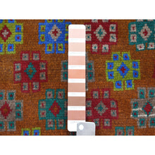 Load image into Gallery viewer, 4&#39;1&quot;x5&#39;9&quot; Brown Tribal Design Colorful Afghan Baluch Hand Knotted Pure Wool Oriental Rug FWR319110