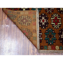 Load image into Gallery viewer, 4&#39;1&quot;x6&#39;1&quot; Brown Hand Knotted Colorful Afghan Baluch Tribal Design Pure Wool Oriental Rug FWR319116