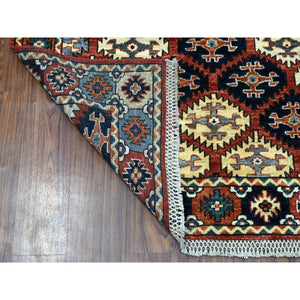 4'x6' Red Hand Knotted Afghan Ersari All Over Design Pure Wool Oriental Rug FWR319158