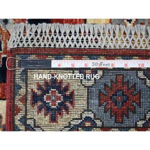 4'x6' Rich Black, 250 KPSI Wool Tabriz Mahi with Fish Medallion Design, Hand Knotted, Oriental Rug FWR352620