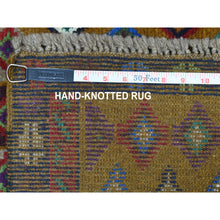 Load image into Gallery viewer, 3&#39;3&quot;x4&#39;8&quot; Brown Colorful Afghan Baluch Tribal Design Hand Knotted Pure Wool Oriental Rug FWR319638