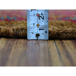 3'5"x5' Brown Tribal Design Colorful Afghan Baluch Hand Knotted Pure Wool Oriental Rug FWR319686
