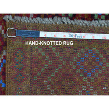 Load image into Gallery viewer, 3&#39;5&quot;x5&#39; Brown Tribal Design Colorful Afghan Baluch Hand Knotted Pure Wool Oriental Rug FWR319686