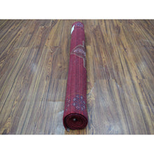 Load image into Gallery viewer, 3&#39;7&quot;x4&#39;10&quot; Red Colorful Afghan Baluch Tribal Design Hand Knotted Pure Wool Oriental Rug FWR319710