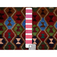 Load image into Gallery viewer, 3&#39;3&quot;x5&#39; Red Colorful Afghan Baluch All Over Design Hand Knotted Pure Wool Oriental Rug FWR319752
