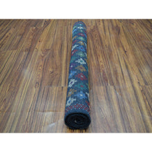 Load image into Gallery viewer, 3&#39;4&quot;x4&#39;8&quot; Blue Colorful Afghan Baluch All Over Design Pure Wool Hand Knotted Oriental Rug FWR319776