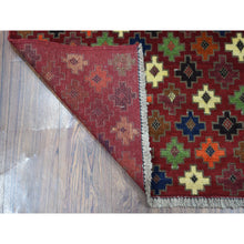 Load image into Gallery viewer, 3&#39;1&quot;x4&#39;10&quot; Red All Over Design Colorful Afghan Baluch Hand Knotted Pure Wool Oriental Rug FWR319794