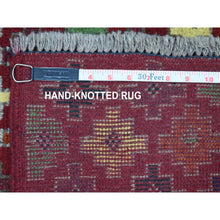 Load image into Gallery viewer, 3&#39;1&quot;x4&#39;10&quot; Red All Over Design Colorful Afghan Baluch Hand Knotted Pure Wool Oriental Rug FWR319794