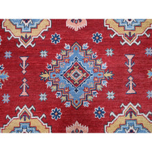 Load image into Gallery viewer, 8&#39;x11&#39;3&quot; Chili Red, Kazak With Geometric Medallions Design, Hand Knotted, Soft And Velvety Wool, Denser Weave, Vegetable Dyes, Oriental Rug FWR3192