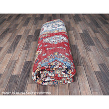 Load image into Gallery viewer, 8&#39;x11&#39;3&quot; Chili Red, Kazak With Geometric Medallions Design, Hand Knotted, Soft And Velvety Wool, Denser Weave, Vegetable Dyes, Oriental Rug FWR3192