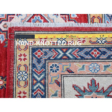 Load image into Gallery viewer, 8&#39;x11&#39;3&quot; Chili Red, Kazak With Geometric Medallions Design, Hand Knotted, Soft And Velvety Wool, Denser Weave, Vegetable Dyes, Oriental Rug FWR3192