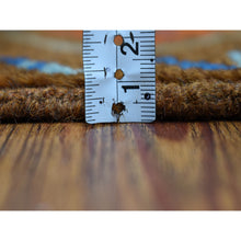 Load image into Gallery viewer, 3&#39;5&quot;x4&#39;10&quot; Brown Geometric Design Colorful Afghan Baluch Pure Wool Hand Knotted Oriental Rug FWR319806