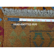 Load image into Gallery viewer, 4&#39;3&quot;x6&#39;1&quot; Brown Tribal Design Colorful Afghan Baluch Hand Knotted Pure Wool Oriental Rug FWR319812