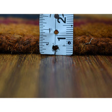 Load image into Gallery viewer, 3&#39;9&quot;x6&#39;3&quot; Orange Colorful Afghan Baluch Geometric Design Hand Knotted Pure Wool Oriental Rug FWR319908