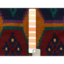 Load image into Gallery viewer, 6&#39;x7&#39;10&quot; Orange Geometric Design Colorful Afghan Baluch Hand Knotted Pure Wool Oriental Rug FWR319986