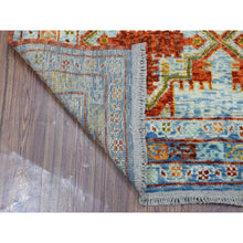 Load image into Gallery viewer, 5&#39;8&quot;x7&#39;9&quot; Orange Colorful Afghan Baluch Hand Knotted Tribal Design Pure Wool Oriental Rug FWR320040