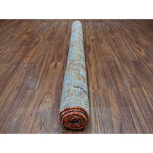 Load image into Gallery viewer, 5&#39;8&quot;x7&#39;9&quot; Orange Colorful Afghan Baluch Hand Knotted Tribal Design Pure Wool Oriental Rug FWR320040