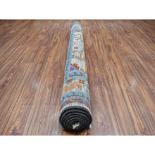 Load image into Gallery viewer, 5&#39;8&quot;x7&#39;8&quot; Ivory Colorful Afghan Baluch Hand Knotted Tribal Design Pure Wool Oriental Rug FWR320046