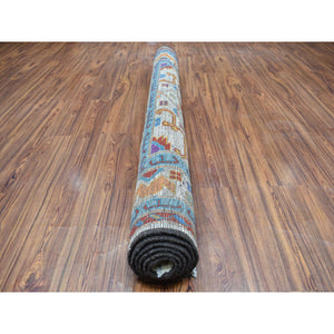 5'8"x7'8" Ivory Colorful Afghan Baluch Hand Knotted Tribal Design Pure Wool Oriental Rug FWR320046