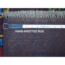Load image into Gallery viewer, 5&#39;10&quot;x7&#39;8&quot; Purple Geometric Design Colorful Afghan Baluch Hand Knotted Pure Wool Oriental Rug FWR320058