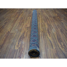 Load image into Gallery viewer, 6&#39;2&quot;x7&#39;3&quot; Gray Tribal Design Colorful Afghan Baluch Hand Knotted Pure Wool Oriental Rug FWR320082