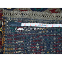 Load image into Gallery viewer, 6&#39;2&quot;x7&#39;3&quot; Gray Tribal Design Colorful Afghan Baluch Hand Knotted Pure Wool Oriental Rug FWR320082