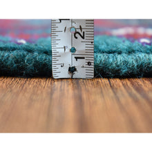 Load image into Gallery viewer, 6&#39;6&quot;x9&#39;4&quot; Green Elephant Feet Design Colorful Afghan Baluch Hand Knotted Pure Wool Oriental Rug FWR320124