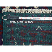 Load image into Gallery viewer, 6&#39;6&quot;x9&#39;4&quot; Green Elephant Feet Design Colorful Afghan Baluch Hand Knotted Pure Wool Oriental Rug FWR320124