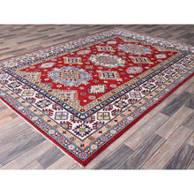 Load image into Gallery viewer, 6&#39;3&quot;x9&#39; Ajax Red, Kazak With Tribal Medallions Design, Hand Knotted, Soft And Velvety Wool, Denser Weave, Vegetable Dyes, Oriental Rug FWR3198