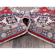 Load image into Gallery viewer, 6&#39;3&quot;x9&#39; Ajax Red, Kazak With Tribal Medallions Design, Hand Knotted, Soft And Velvety Wool, Denser Weave, Vegetable Dyes, Oriental Rug FWR3198