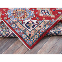 Load image into Gallery viewer, 6&#39;3&quot;x9&#39; Ajax Red, Kazak With Tribal Medallions Design, Hand Knotted, Soft And Velvety Wool, Denser Weave, Vegetable Dyes, Oriental Rug FWR3198