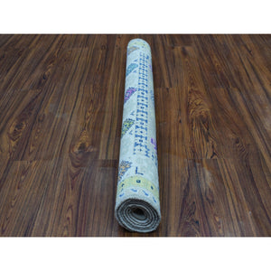3'3"x5' Colorful Gray Fusion Kazak Pure Wool Geometric Design Hand Knotted Oriental Rug FWR321228