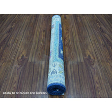 Load image into Gallery viewer, 3&#39;1&quot;x5&#39; Colorful Navy Blue Fusion Kazak Pure Wool Hand Knotted Oriental Rug FWR321234