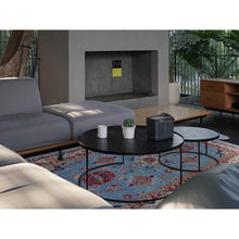 Load image into Gallery viewer, 6&#39;2&quot;x8&#39;7&quot; Maya Blue, Kazak with Tribal Medallion Design, Denser Weave, Vegetable Dyes, Hand Knotted, Soft and Shiny Wool, Oriental Rug FWR3210