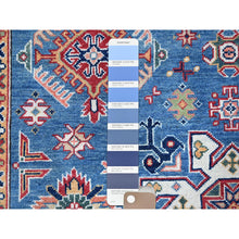 Load image into Gallery viewer, 6&#39;x8&#39;9&quot; Carolina Blue, Kazak With Tribal Pattern, Hand Knotted, Denser Weave, Soft And Velvety Wool, Vegetable Dyes, Oriental Rug FWR3216