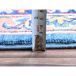 6'x8'9" Carolina Blue, Kazak with Tribal Pattern, Hand Knotted, Denser Weave, Soft and Velvety Wool, Vegetable Dyes, Oriental Rug FWR3216