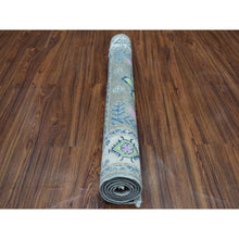 Load image into Gallery viewer, 3&#39;5&quot;x4&#39;10&quot; Colorful Gray Fusion Kazak Pure Wool Geometric Design Hand Knotted Oriental Rug FWR322680