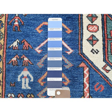 Load image into Gallery viewer, 5&#39;2&quot;x7&#39; Imperial Blue, Swan Kazak with Small Animal Figurines, Hand Knotted, Soft and Velvety Wool, Denser Weave, Vegetable Dyes, Oriental Rug FWR3222
