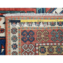 Load image into Gallery viewer, 5&#39;2&quot;x7&#39; Imperial Blue, Swan Kazak With Small Animal Figurines, Hand Knotted, Soft And Velvety Wool, Denser Weave, Vegetable Dyes, Oriental Rug FWR3222