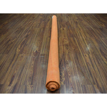 Load image into Gallery viewer, 6&#39;4&quot;x9&#39;9&quot; Orange Shades Flat Weave Kilim Pure Wool Hand Woven Oriental Rug FWR323082