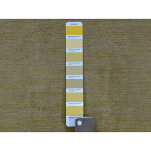 2'6"x6'7" Yellow Shades Flat Weave Kilim Pure Wool Hand Woven Runner Oriental Rug FWR323106
