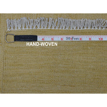 Load image into Gallery viewer, 2&#39;6&quot;x6&#39;7&quot; Yellow Shades Flat Weave Kilim Pure Wool Hand Woven Runner Oriental Rug FWR323106