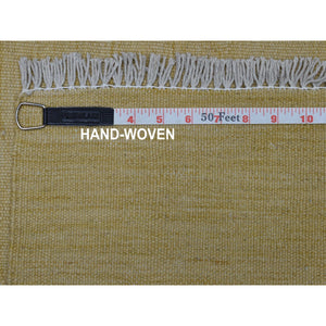 2'6"x6'7" Yellow Shades Flat Weave Kilim Pure Wool Hand Woven Runner Oriental Rug FWR323106